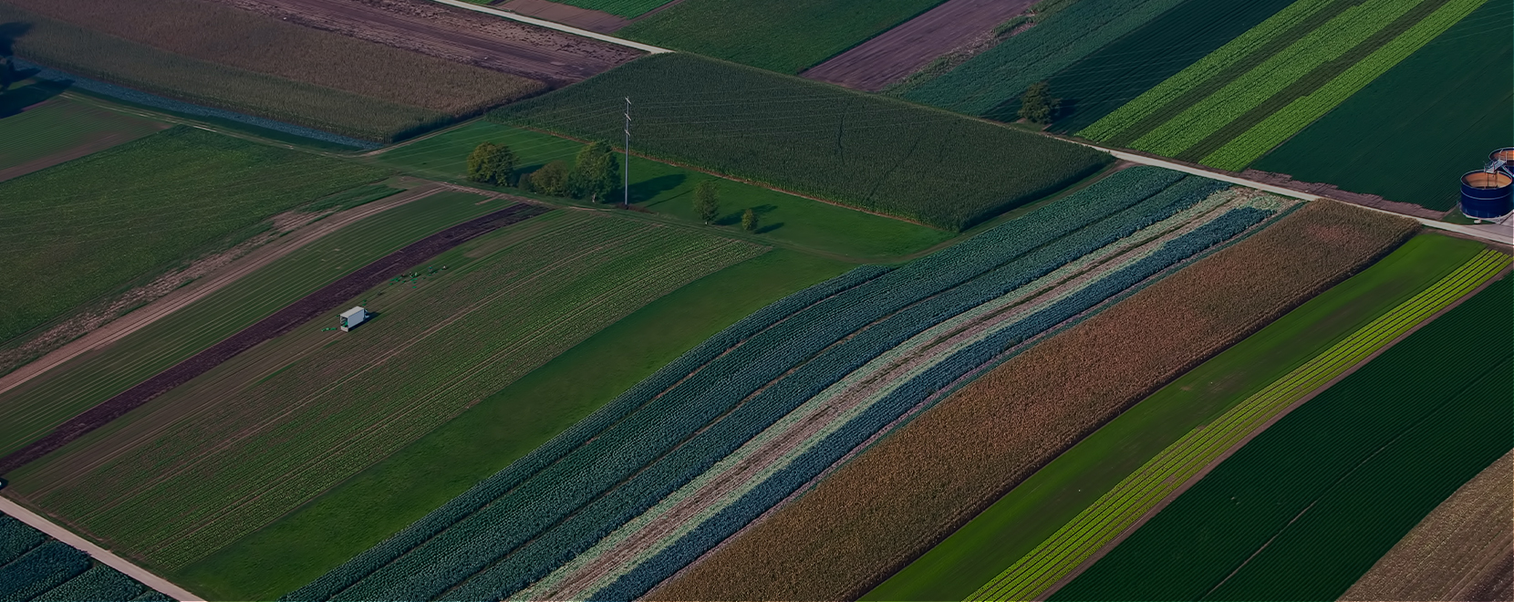 Aerial multicolor rolling fields banner