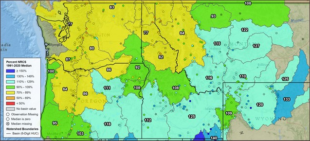 Year to Date Precipitation Northwestern States